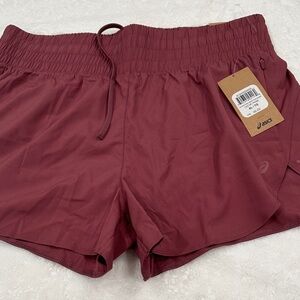 ASICS Women's Deep Red Athletic Shorts